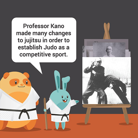 Professor Kano made many changes to jujitsu in order to establish Judo as a competitive sport.